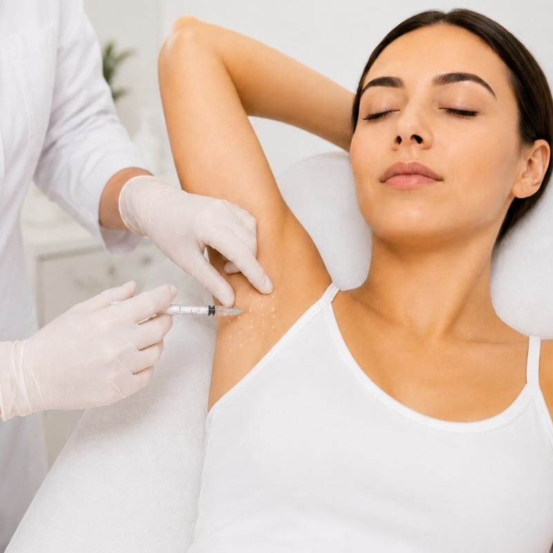 Sesión de botox para sudoración